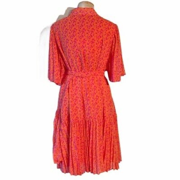 Alexis Floral Flutter Sleeve Pleated Wrap Dress - Picture 5 of 12